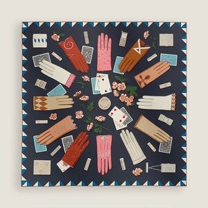 Hermes L'Heure des Gants scarf 90 Multicolor Glove Motif Scarf